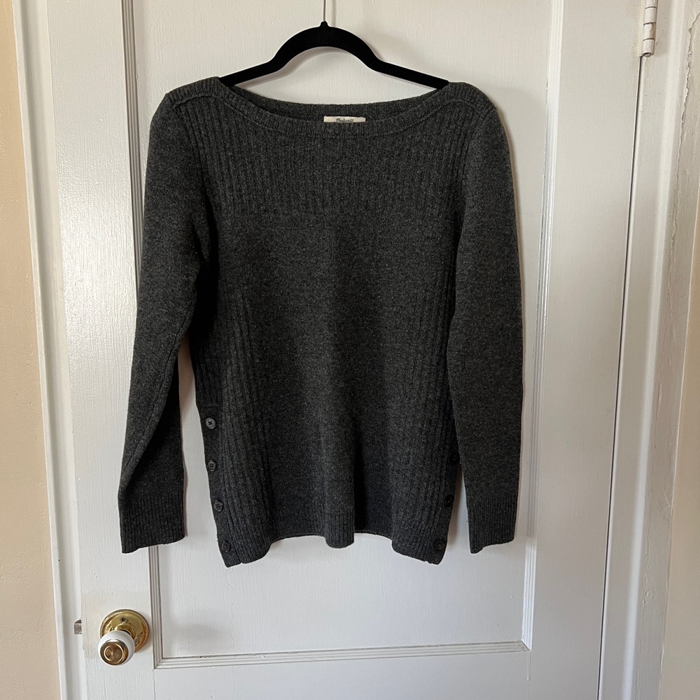 Madewell Rib-Knit Women's Sweater with Side Button Detail